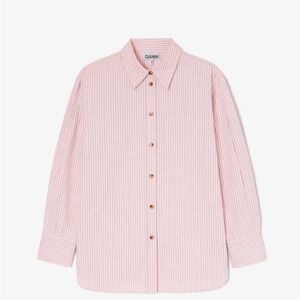NWT 2026 Ganni Light Pink Striped Shirt